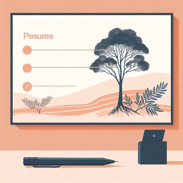 Illustration d'une présentation projetée sur un grand écran.