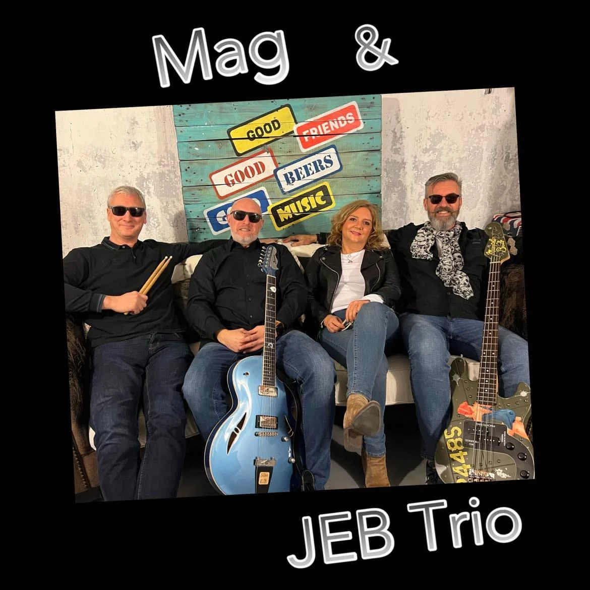 Photo de Mag & Jeb Trio, quatuor de musiciens au son blues rock.