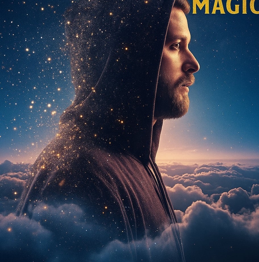 Photo de profil avec des paillettes de Julien, magicien de Jok'Art Magic.