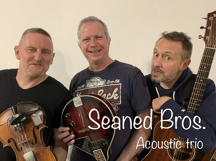 Portrait des Seaned Bros, trio de musiciens au son acoustique Pop Rock.